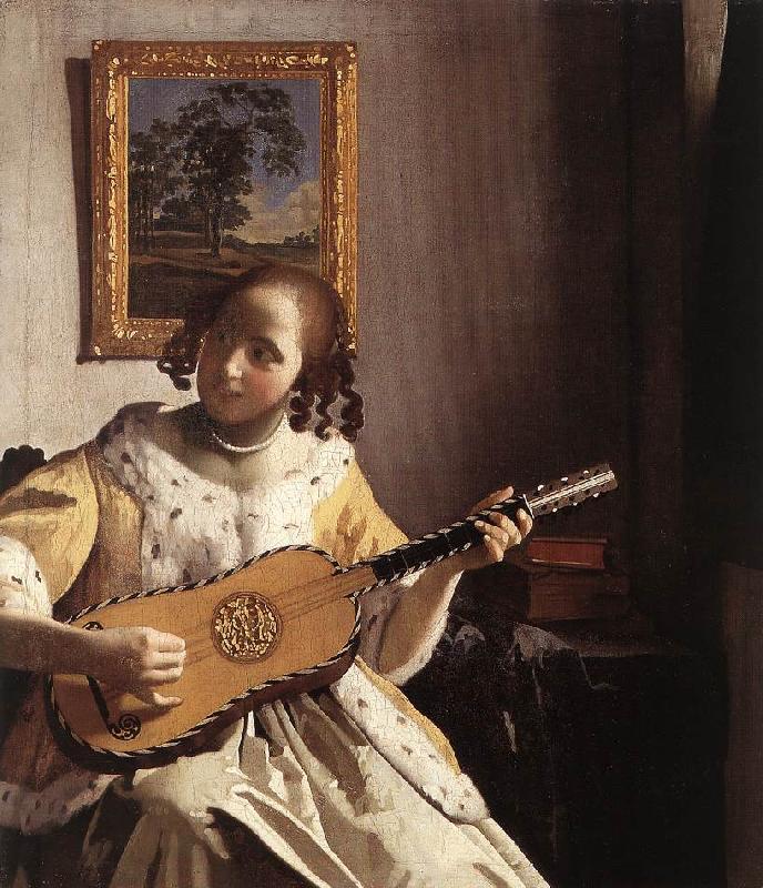 VERMEER VAN DELFT, Jan The Guitar Player rqw oil painting picture